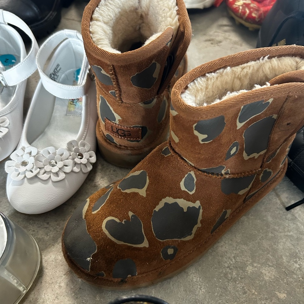 UGG Tan and Gray Patterned Boots
